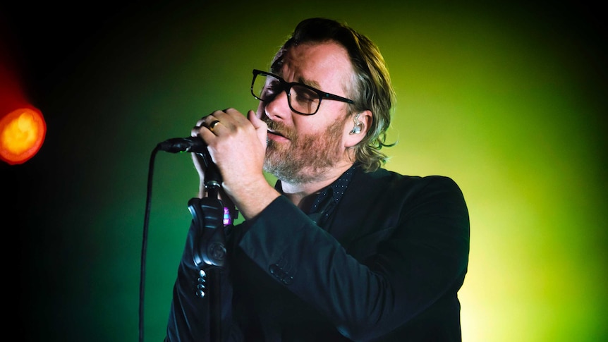 Matt Berninger of The National performs on stage in the Netherlands
