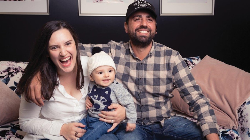 Rebecca with her husband and son, Max.