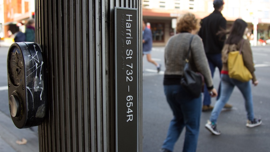 New braille/tactile street signs on Harris Street Ultimo