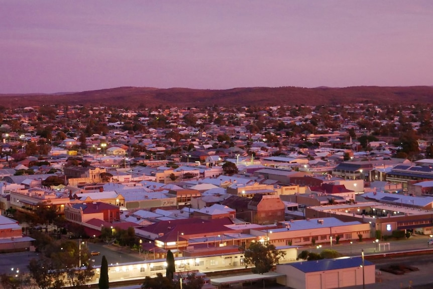 The sun rises over the mining city of Broken Hill