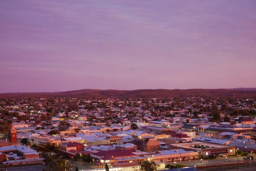 The sun rises over the mining city of Broken Hill.