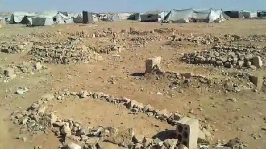 Graves at the Rukban camp near the Syria Jordan border