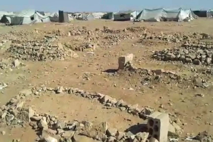 Graves at the Rukban camp near the Syria Jordan border