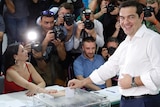 Greek prime minister Alexis Tsipras votes in referendum