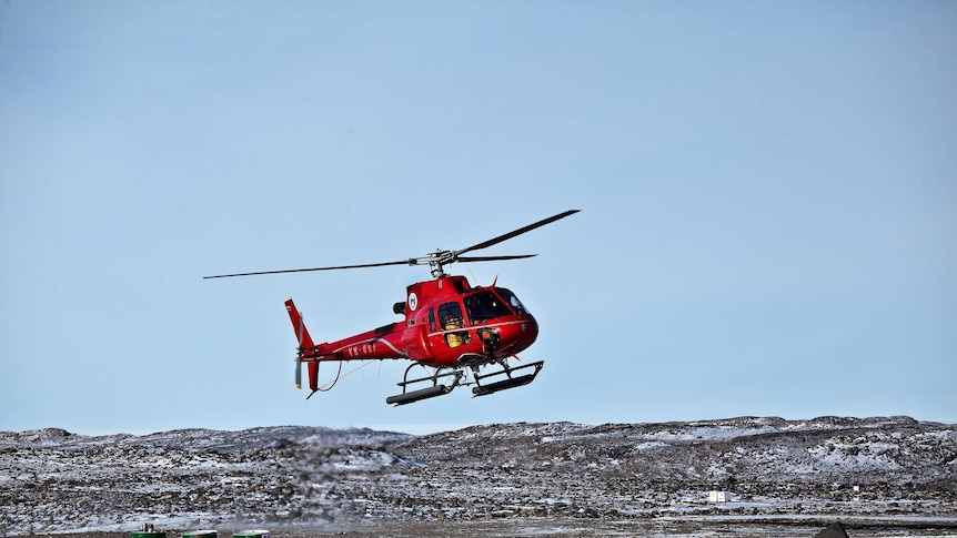 One of the helicopters used to transport expeditioners and stores in Antarctica