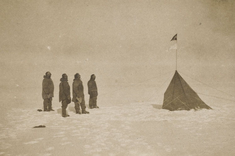 Roald Amundsen at the South Pole.Image uncovered by the National Library of Australia.