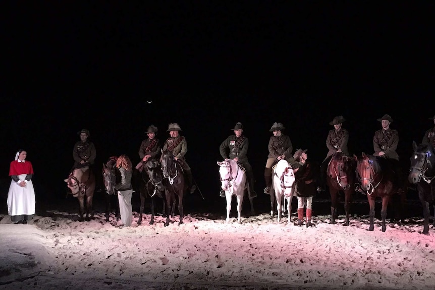 Australia's light horseman being honoured at Currumbin dawn service.