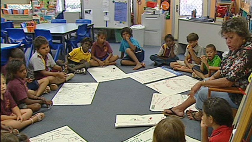 Children attend class in Katherine.