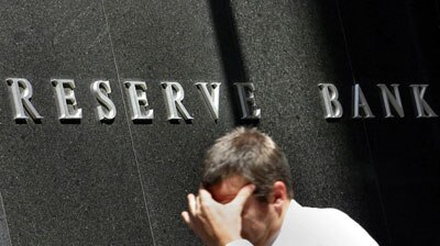 Reserve Bank sign outside head office