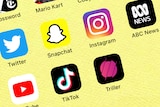 Apps Triller, TikTok, YouTube, ABC News, Instagram, Snapchat, Twitter, Facebook.