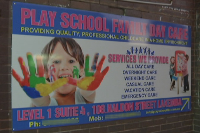 Play School Family Day Care sign