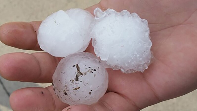Hail the size of golf balls fell on the southern Queensland town of Stanthorpe around 4:30pm