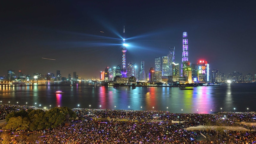Shanghai's New Year's Eve lightshow