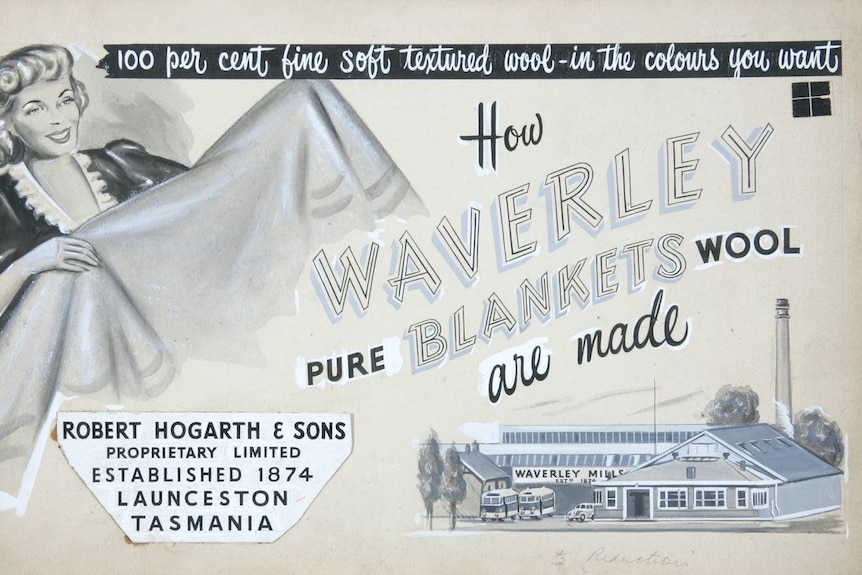 a vintage advertisement selling Waverley woollen blankets