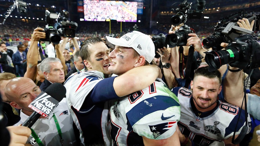 Patriots celebrate winning Super Bowl