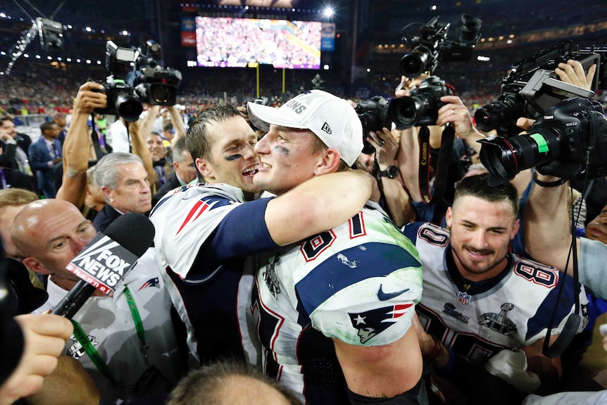 Patriots celebrate winning Super Bowl