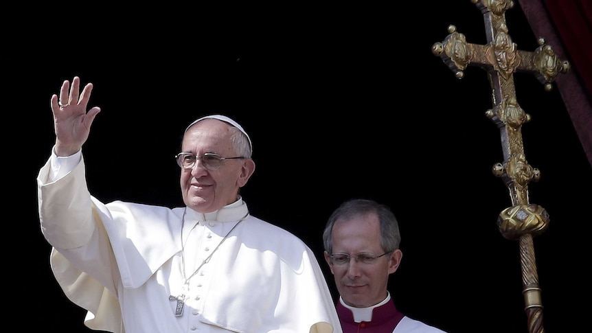 Pope Francis delivers Easter Sunday mass in Saint Peter's Square.