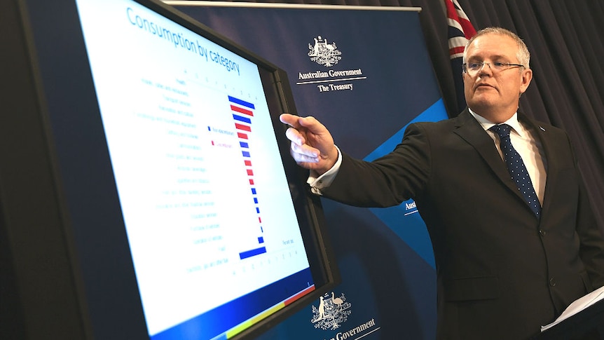 Scott Morrison with GDP chart