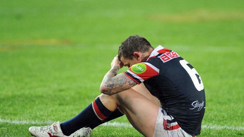 Fall from grace ... the Roosters didn't want the ANZAC Day clash to become the 'Todd Carney show'.