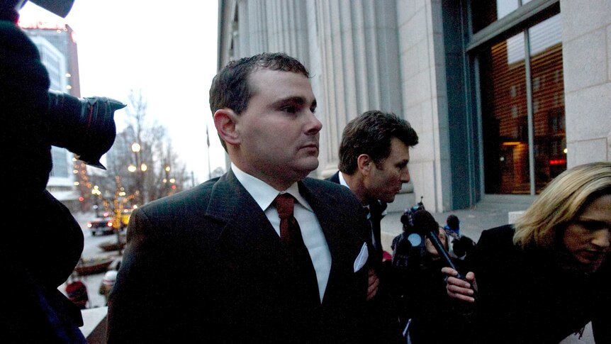 Former Blackwater security guard Dustin Heard arrives at court on December 8, 2008.