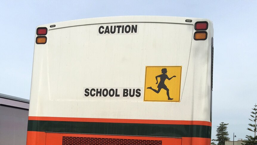 Back of a WA school  bus taken in Bunbury