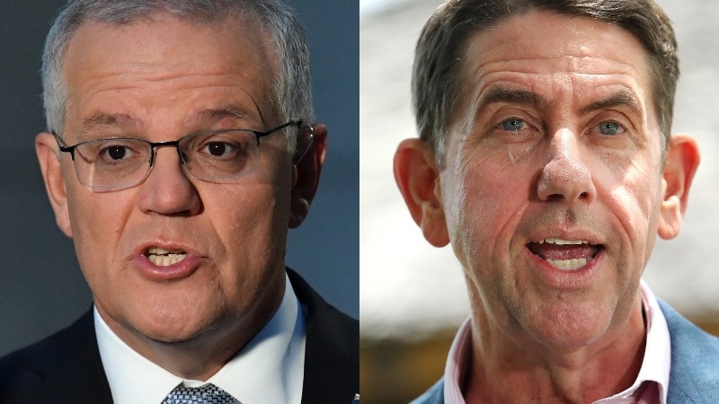 A composite head shot of Scott Morrison and Cameron Dick