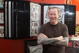 Tattooist Ricky Luder has been practicing in Fremantle for 50 years.