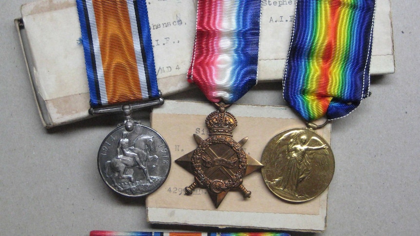 War medals belonging to South Australian nurse Nellie Stephenson.