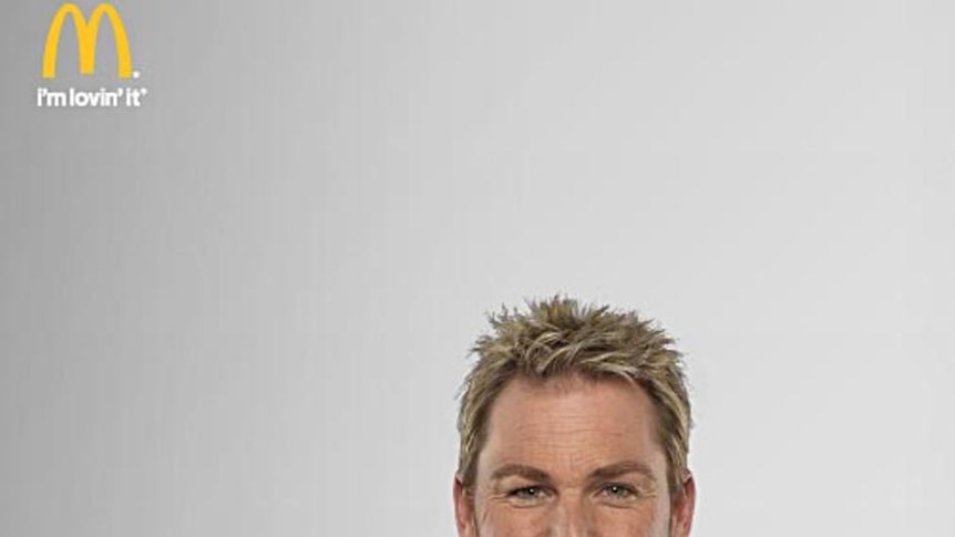 Former Australian cricketer, Shane Warne, appearing on the McDonalds website