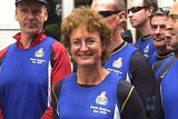 Widow Celia Balfour completes a memorial run in honour of her husband ACT fire fighter David Balfour.