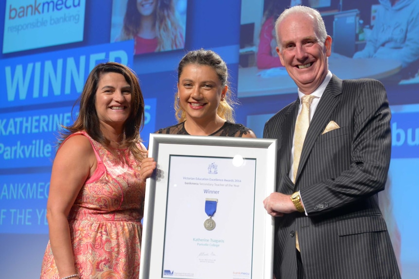 Katherine Tsagaris has recevied Victoria's Secondary Teacher of the Year award, June 2014