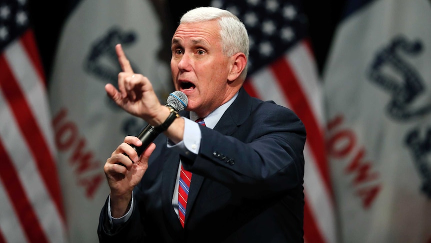 Republican vice presidential candidate Indiana Governor Mike Pence.