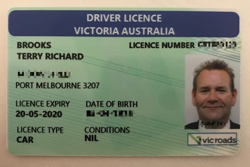 Photo of Victorian driver's licence for 'Terry Richard Brooks'.
