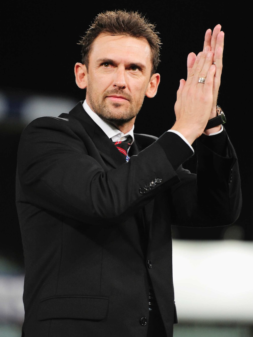 Western Sydney Wanderers coach Tony Popovic after the ACL match with Sanfrecce Hiroshima.