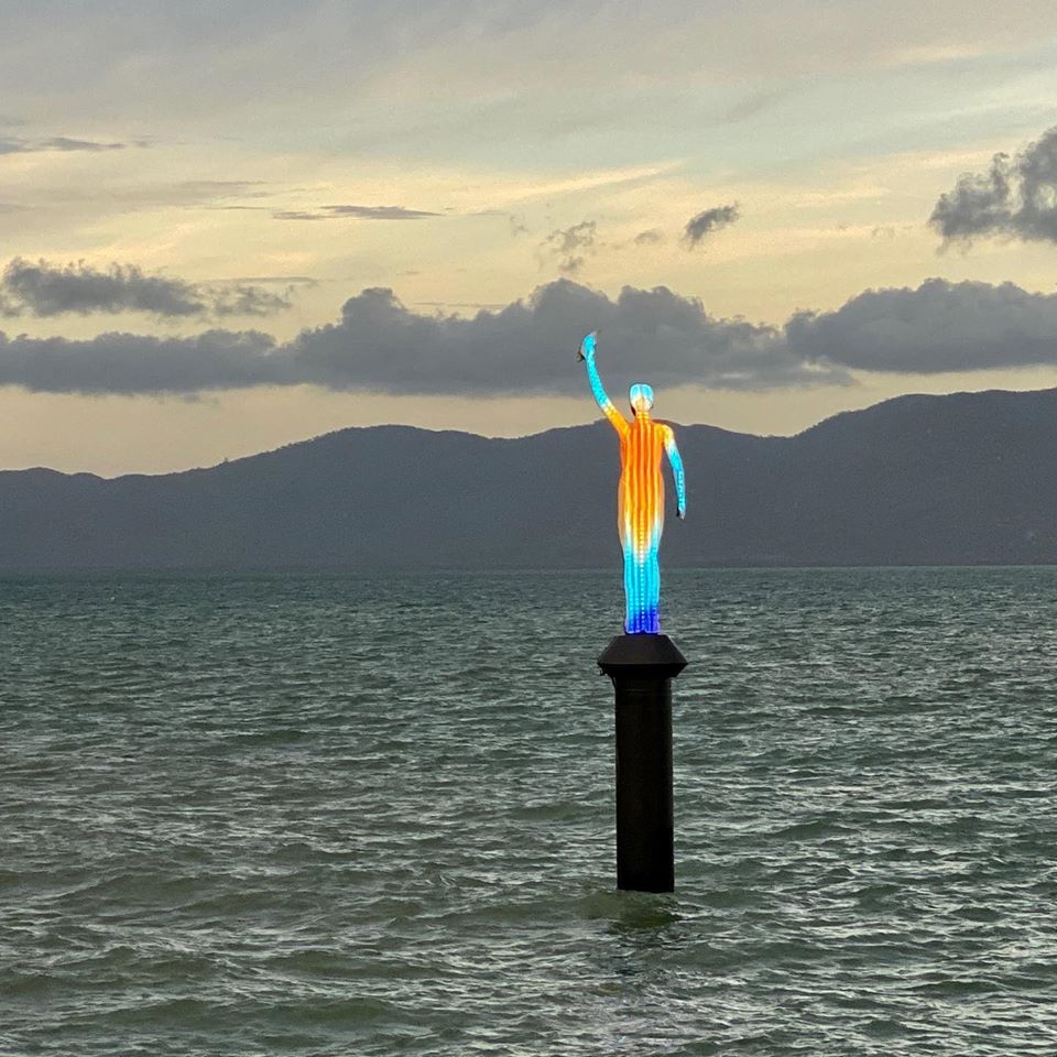 Great Barrier Reef Museum of Underwater Art sculptures submerged off