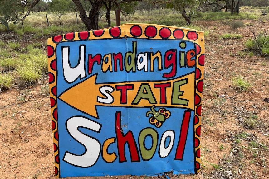 A painted sign which says Urandangi State School.