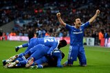 Lampard celebrates with Blues fans