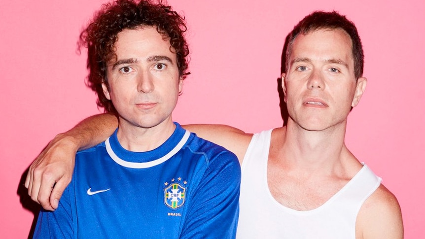 The Presets against pink background