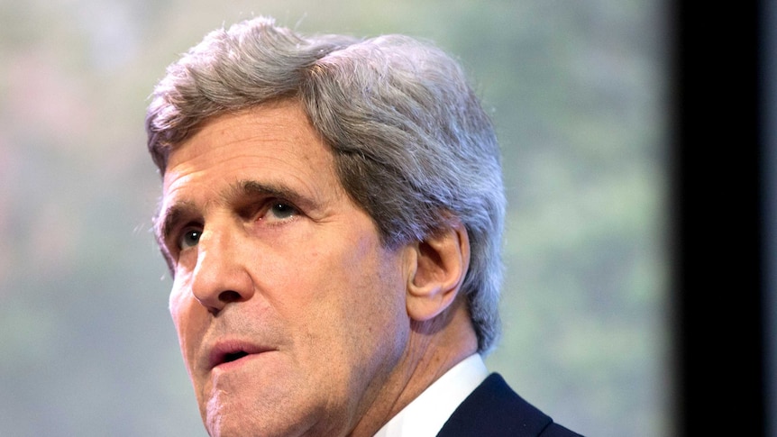 John Kerry delivers a climate change speech in Jakarta
