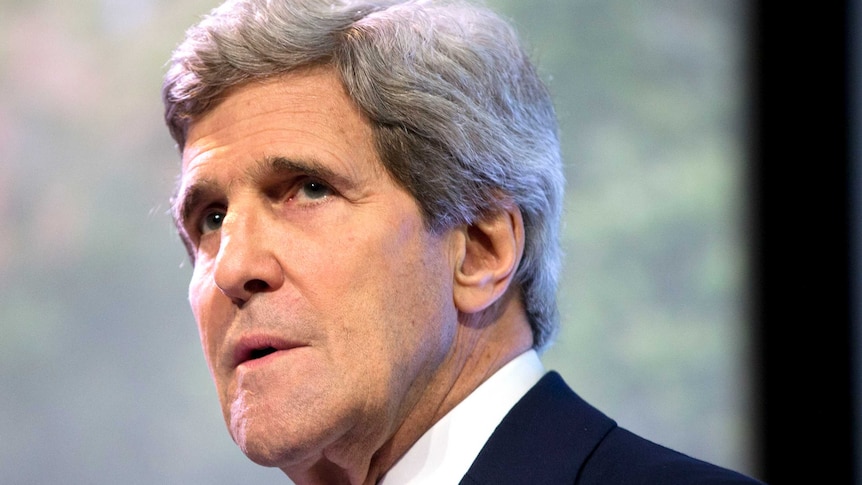 John Kerry delivers a climate change speech in Jakarta