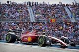 Ferrari's Charles Leclerc drives during the 2022 F1 United States Grand Prix