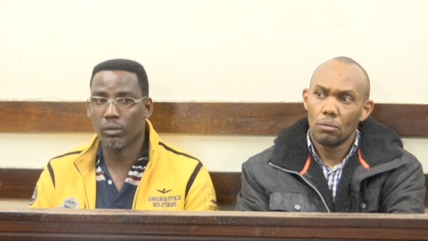 John Njuguna Waithira and Cyrus Maina in court before being released