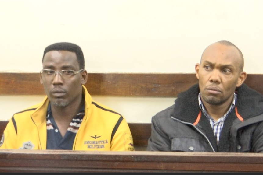 John Njuguna Waithira and Cyrus Maina in court before being released