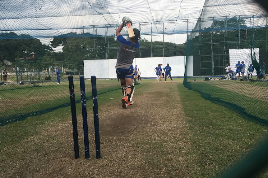 Steve O'Keefe drives at training in Sri Lanka