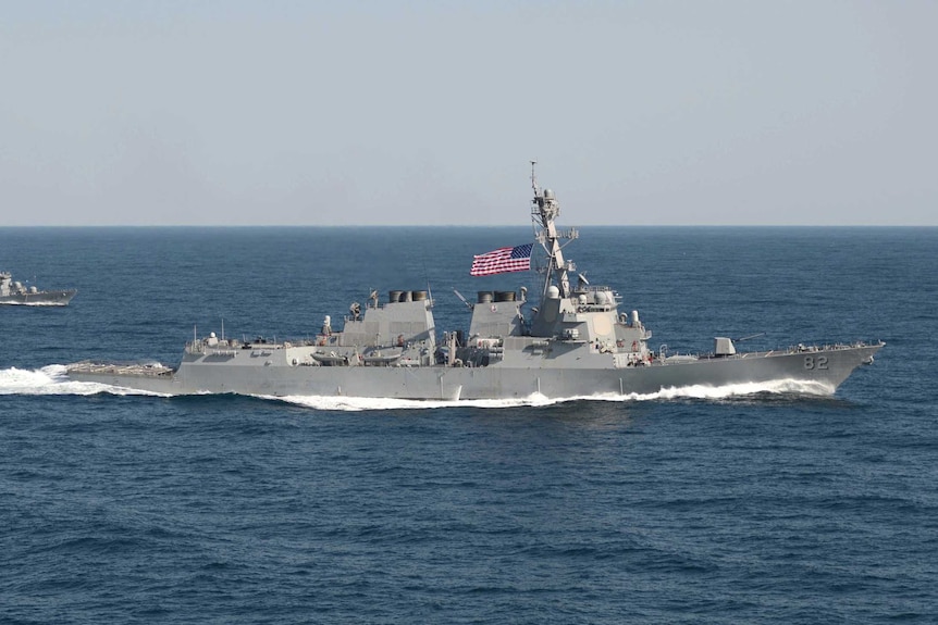US Navy ship, USS Lassen (DDG 82), in waters east of the Korean Peninsula.