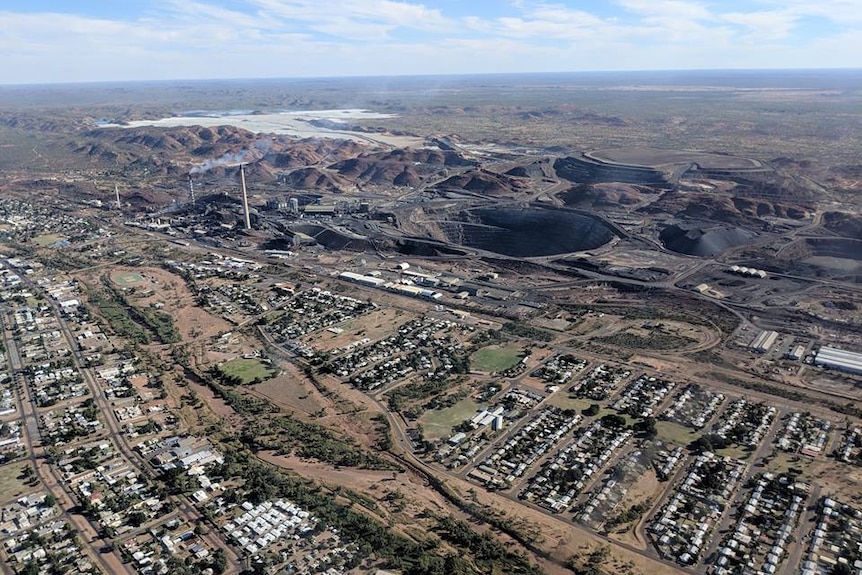 An aerial view of Mount Isa Mines
