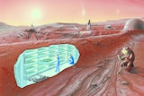 Artist's concept of a habitat on Mars