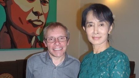 Professor Turnell appears with Aung San Suu Kyi