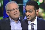 Prime Minister Scott Morrison answers questions from Waleed Aly.