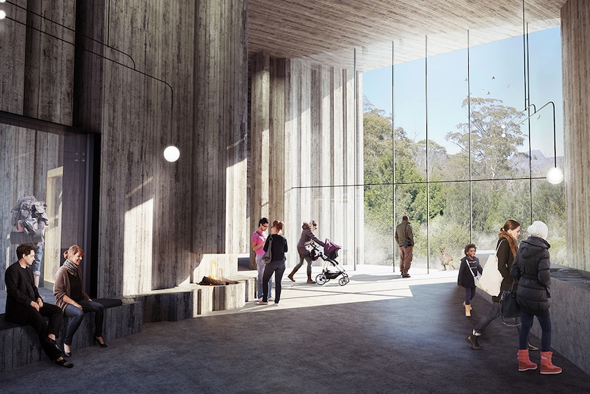 Artist impression of interior upgrades to Cradle Mountain visitor centre.